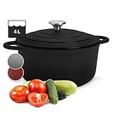 ToCis Big BBQ Cocotte Fonte avec Couvercle de 4L, Faitout