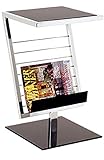 HAKU Möbel Table d'appoint chromé, Noir, métal, Verre