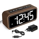 Netzu Réveil Fort pour Dormir Profond, réveil en Bois