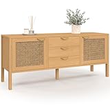 IDMarket - Buffet Bas 140 cm EDHEN 2 Portes et 3 tiroirs