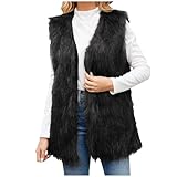 TRIGLICOLEUM Gilet long en fausse fourrure pour femme