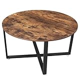 VASAGLE Table Basse Ronde, Table de Salon, Style Industriel,