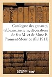 Catalogue des gravures, tableaux anciens, décorations