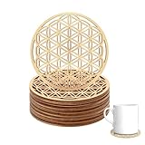 Hugwish Set de 12 Fleur de Vie en Bois pour la méditation