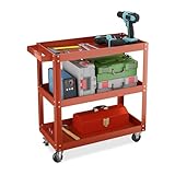 Relaxdays Chariot d'atelier, 3 Niveaux, Charge maximale