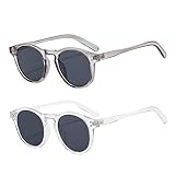 MIVAIUN 2 Pièces Lunettes de Soleil Rondes Hippie -