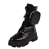 Manooby Bottes Bottines Militaires pour Femmes Lacets