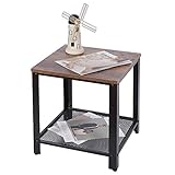 BAKAJI Table Basse carrée Design Moderne Industriel