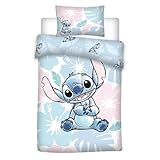 Aymax Parure de Lit bébé Stitch Flowers 1 Personne,