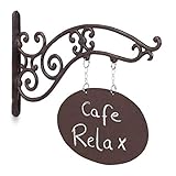 Relaxdays Plaque de boutique, design antique, inscription,