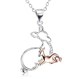 Collier en argent sterling 925 en forme de biche et