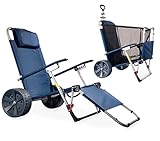 CampAir Accessoire de Plage 2 en 1 - Chariot Pliable