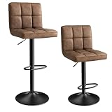 SONGMICS Tabourets de Bar, Lot de 2, Réglables en Hauteur,