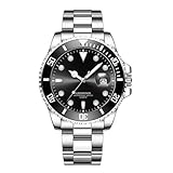 iFCOW Montre à quartz multifonction étanche en acier