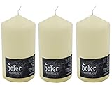Hofer Bougies Pilier - 3 pièces - 60 heures de combustion