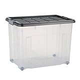 axentia Boîte de Rangement à Roulettes avec Couvercle