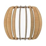 Applique Murale en Bois Nature et Verre Marron