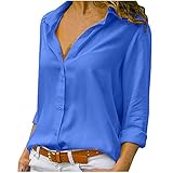 SCBFDI Chemisiers à Poitrine Unique pour Femmes Revers