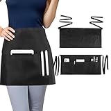 oruola Tablier de Serveur avec 3 Poches,60 x 30 cm