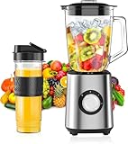 Blender Mixeur 700 W, 2-in-1 Blender Smoothie Professionnel