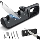 BOCHION Aiguiseur Couteaux Professionnel, 4 en 1 Affuteur