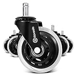 NOVAATO Roulettes de chaise de bureau par lot de 5