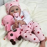 ZIYIUI Poupée Reborn Bébé Fille 22 Pouces 55 cm Souple