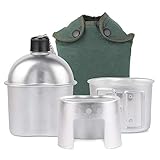 Lixada Gourde Kit de Cantine Militaire, 3pcs Batterie