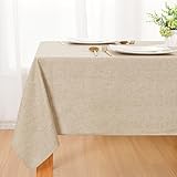 DWCN Nappe Beige Aspect Lin Lavable Imperméable,100x140cm