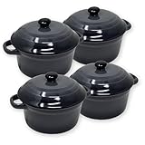 ToCi Lot de 4 petits plats à gratin avec couvercle