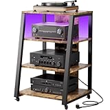 Lifewit Meuble HiFi 4 Niveaux avec Multiprises et Lumières
