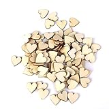 FENGYING 50 Pièces Mini Coeurs en Bois Embellissement,Deco