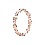 Pandora Bague en forme de coquillage scintillant Rose
