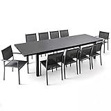 Oviala Table de Jardin Extensible Gris Rectangulaire