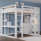 Merax Lit Mezzanine 140x200 cm, en Bois, Lit Enfant