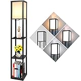 LED Lampadaire en Bois, 1.6M Lampe de Plancher avec