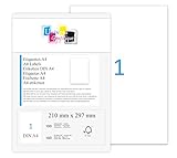 100 feuilles A4 papier adhésif blanc - Étiquette autocollante