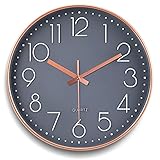 FAMKEEP Horloge murale moderne ronde de 30 cm, horloge