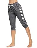 Doaraha Pantalon Sport Femme Été Pantacourt Femme Coton