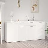 Générique Buffet Blanc 160x36x75 cm Aggloméré,Meubles,Armoires