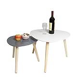Lot de 2 Tables Basses Rétro Triangle Table d'appoint