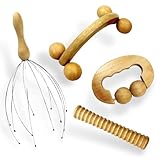 Vivezen - Kit de massage 4 pièces, rouleau en bois