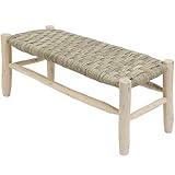Bohome Living - Banc Marocain en Bois Massif et Tressage
