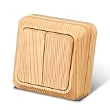 Interrupteur à bascule monté en surface, grain de bois