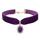 MOMOCAT Collier ras du cou en velours plaqué or 14