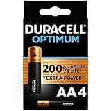 Duracell - Piles alcalines AA Optimum, 1.5 V LR6 MX1500,