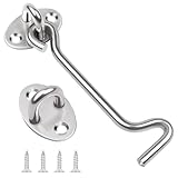 Leryati 1 crochet et œillet de 100 mm en acier inoxydable