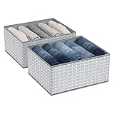 DIMJ Jeans Boîte de Rangement, 2 Pièces Pliable Organisateur