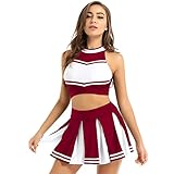 FEESHOW Uniforme de Pom-Pom Girl Femme Robe de Danse