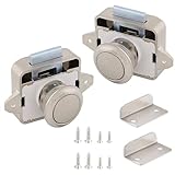 Lot de 2 boutons de verrouillage porte en métal - Sans